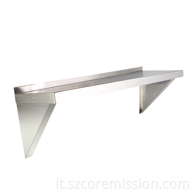 Solid Customized Stainless Steel Kitchen Wall Mount Shelf